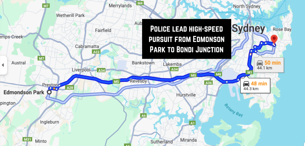 Teens Arrested After High-Speed Police Chase in Stolen Car Ends at Bondi