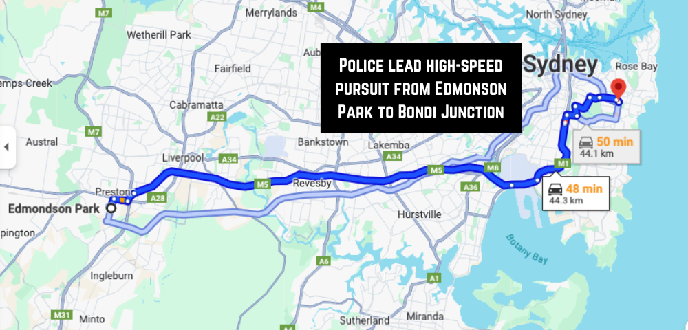 Teens Arrested After High-Speed Police Chase in Stolen Car Ends at Bondi